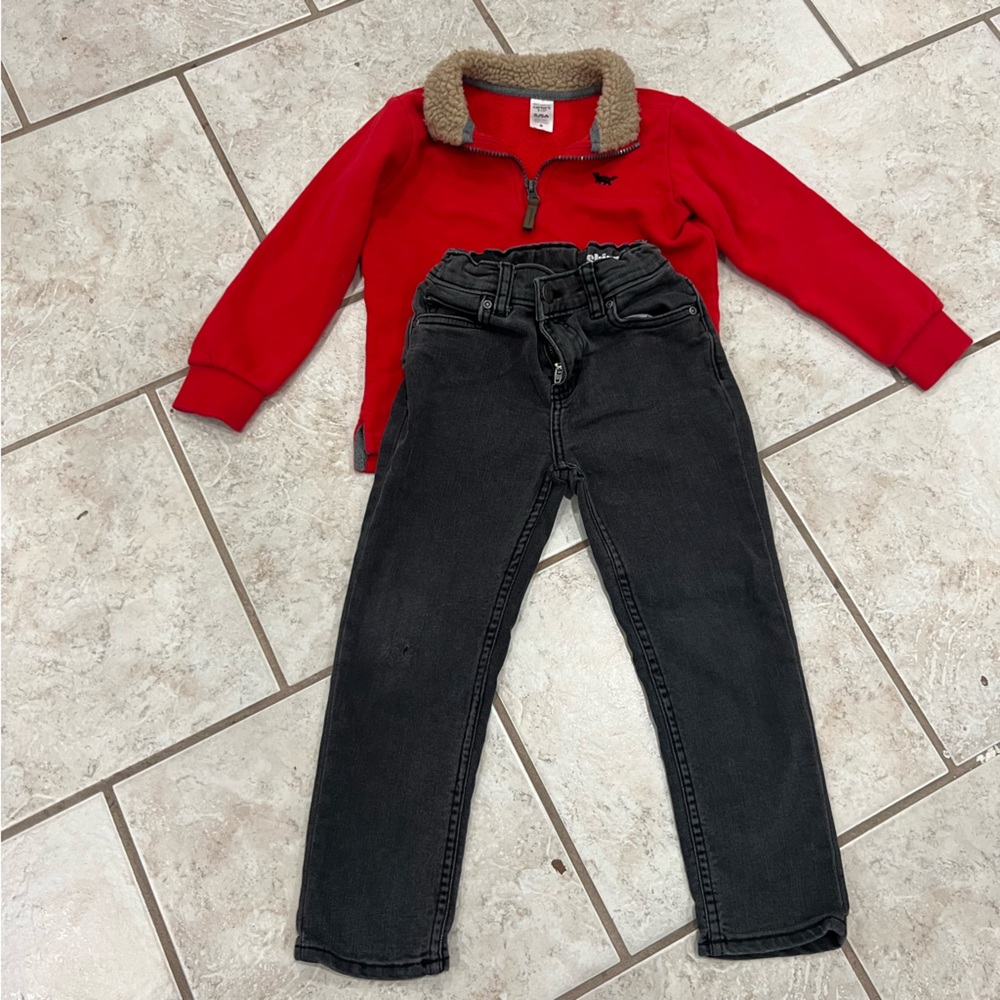 Cater’s  two pics , kids, clothes sweater, and  jeans 5A